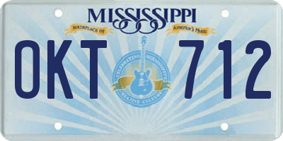 MS license plate OKT712