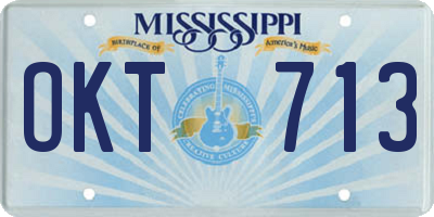 MS license plate OKT713