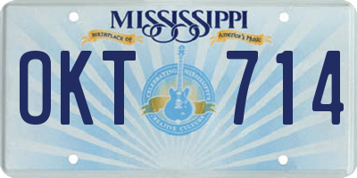 MS license plate OKT714