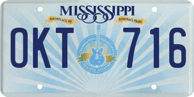 MS license plate OKT716