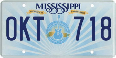 MS license plate OKT718