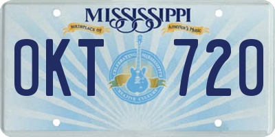 MS license plate OKT720