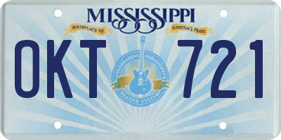 MS license plate OKT721