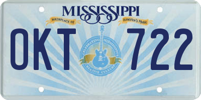 MS license plate OKT722
