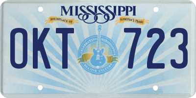 MS license plate OKT723