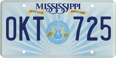 MS license plate OKT725