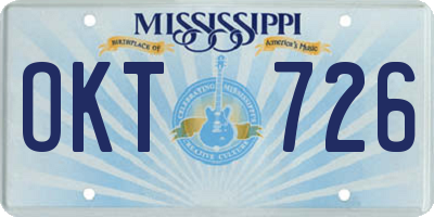 MS license plate OKT726