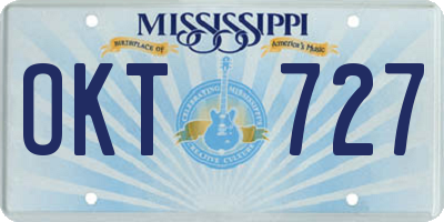 MS license plate OKT727