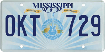 MS license plate OKT729