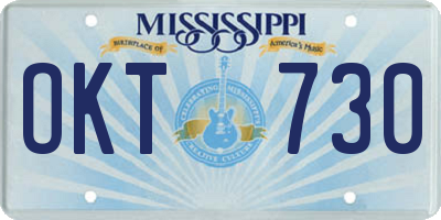 MS license plate OKT730