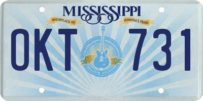 MS license plate OKT731