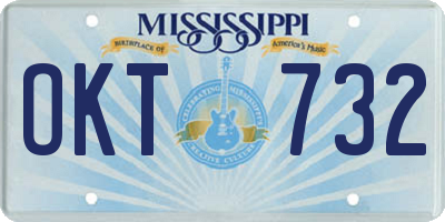 MS license plate OKT732