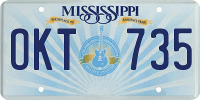 MS license plate OKT735