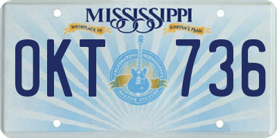 MS license plate OKT736