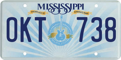 MS license plate OKT738