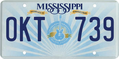 MS license plate OKT739
