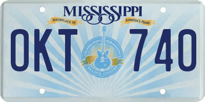 MS license plate OKT740