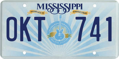 MS license plate OKT741