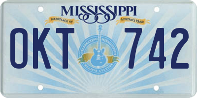 MS license plate OKT742