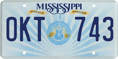 MS license plate OKT743
