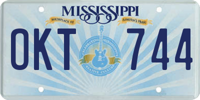MS license plate OKT744