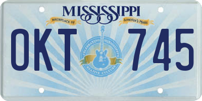MS license plate OKT745