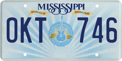 MS license plate OKT746