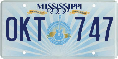 MS license plate OKT747