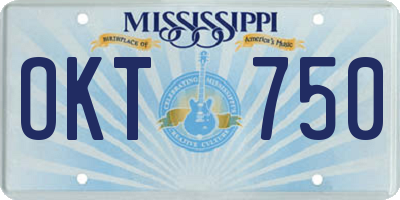 MS license plate OKT750
