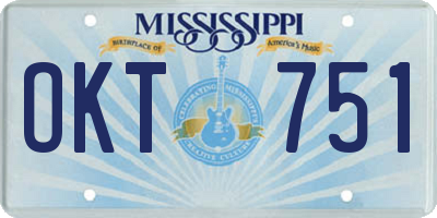 MS license plate OKT751