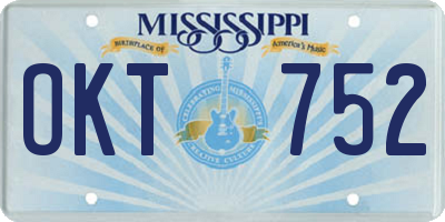 MS license plate OKT752