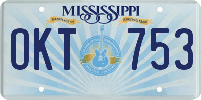 MS license plate OKT753