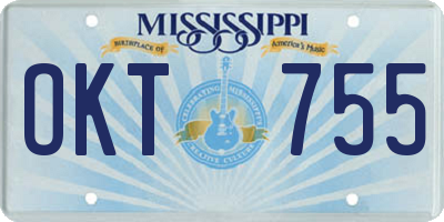 MS license plate OKT755