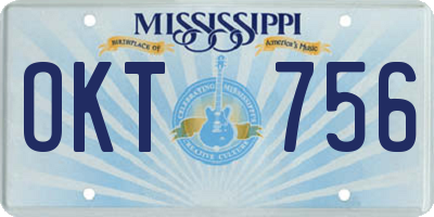 MS license plate OKT756