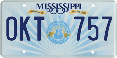 MS license plate OKT757