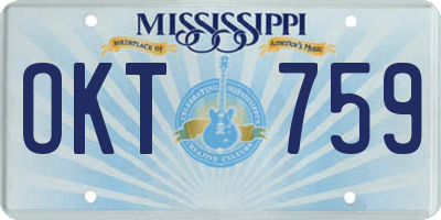 MS license plate OKT759