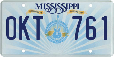 MS license plate OKT761