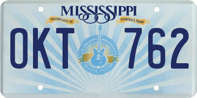 MS license plate OKT762