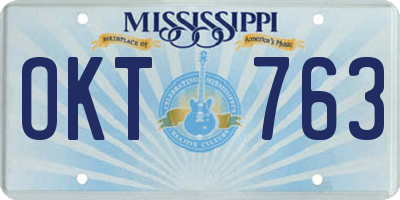 MS license plate OKT763