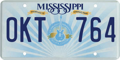 MS license plate OKT764