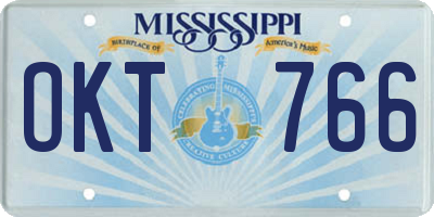 MS license plate OKT766