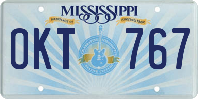 MS license plate OKT767