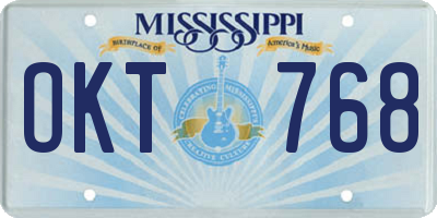 MS license plate OKT768