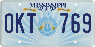 MS license plate OKT769