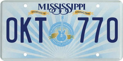 MS license plate OKT770