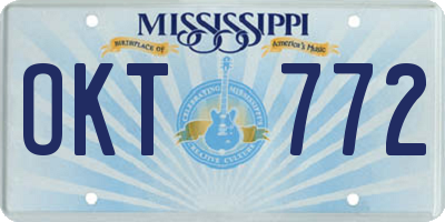 MS license plate OKT772
