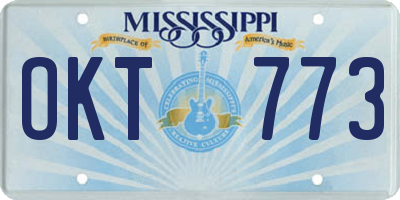 MS license plate OKT773