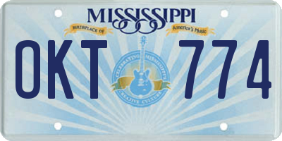 MS license plate OKT774