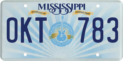 MS license plate OKT783