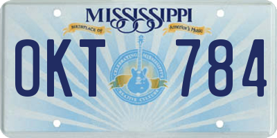 MS license plate OKT784